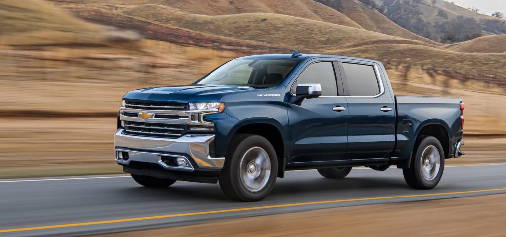 Chevrolet Silverado on a country road